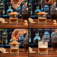 Kit de fumage pour whisky bourbon vintage, outils de bar haut de gamme, équipé de 6 copeaux de bois pour l'infusion de cocktails