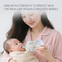 Biberon anti-colique à débit fluide, design ressemblant à un sein, sans BPA, en PP, 210 ml, pour bébés de 0 à 12 mois, idéal pour les voyages en extérieur