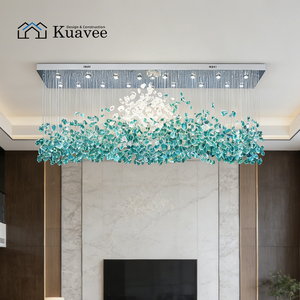 Lustre décoratif en verre cristal sur mesure pour hall d'hôtel, villa, escalier, plafonds luxueux et grands espaces - Product Image 3