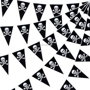 PAFU decorazioni per feste pirata bandiera bandiera pirata ghirlanda compleanno Jolly Roger nave triangolo stendant stamina decorazione - Product Image 2