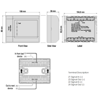 Module isolateur de boucle pour système d'alarme incendie adressable portable 24VDC ABS, homologué LPCB/CE-CPR, norme européenne EN54-17, modèle TX7230