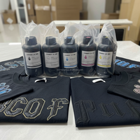 Encre UV pour broderie 3D CMYKWV 1000ml pour impression d'étiquettes 3D en TPU/autocollants brodés avec imprimante DTF UV 3D en relief