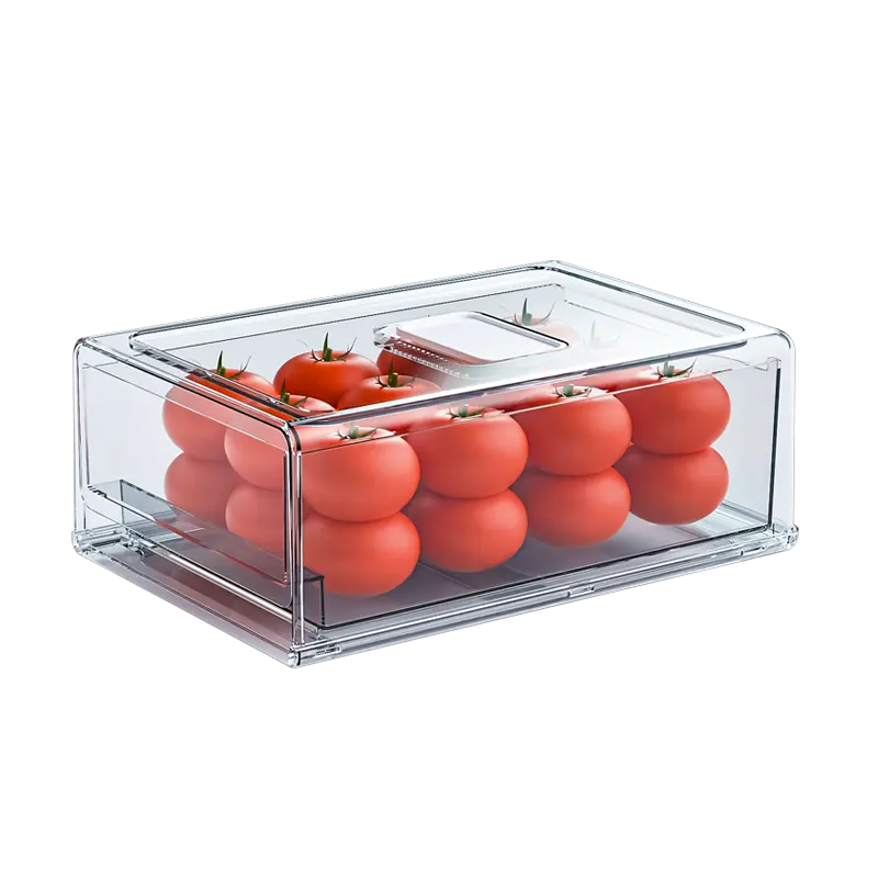 Caisson de réfrigérateur Transparent avec cadre, tiroirs empilables, pour réfrigérateur, livraison gratuite