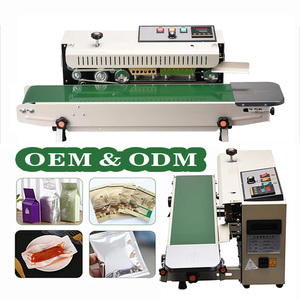 Machine de scellage continu ISO9001 pour sacs plastiques, scelleuse de bandes, dispositif d'emballage de sachets avec fonction de codage de date - Product Image 1