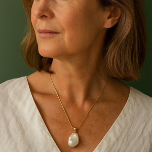 สร้อยคอจี้มุกบาร็อคทรงใหม่ ดีไซน์หลากหลาย ทำจากมุกน้ำจืดแท้ เกรด 3A ขนาด 2.5-4 มม.-10 มม. สีขาว/ชมพู รุ่น Third Pearls - Product Image 6