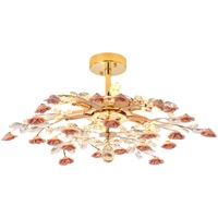 Magnifique lustre décoratif en alliage de zinc moderne, motif floral, pour chambre d'enfant, chambre à coucher, lustre en cristal