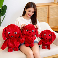 Peluche Super Douce Chien Rouge Malicieux pour Influenceurs, en Coton PP, Anti-Stress, Poupée Amusante avec Doigt d'Honneur, Coussin à Câliner, Pendentif, Anniversaire