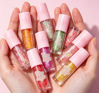 Gloss à lèvres végétalien naturel aux saveurs de fruits, marque privée, hydratant, fraise, rose clair, pastèque, huile repulpante pour les lèvres