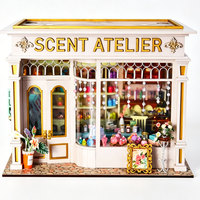 Kit Rumah Miniatur DIY, Kit Bangun Rumah Miniatur, Toko Aromaterapi, Kerajinan Puzzle Kayu 3D
