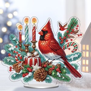 Navidad Cardenal vacaciones decoración diamante pintura Mesa ornamento forma especial acrílico Navidad diamante pintura escritorio ornamento - Product Image 4