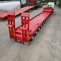 Semi-remorque à plateau surbaissé extensible à 8 essieux robuste avec essieu relevable pour le transport de machines et d'équipements de construction