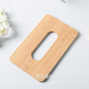 Bamboo Tissue Box Lid <b>Rectangle</b> Wood Grain Color Standing Type Desk Storage Organizer - Product Image 1