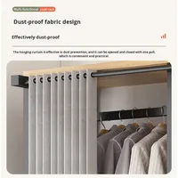 Armoire en Tissu Robuste à Cadre en Acier Durable et Montage Simple pour Chambre à Coucher