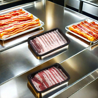 Plateaux en plastique jetables rentables pour les aliments et la viande Plateau d'emballage sous vide pour la peau-Blister Process Type Skin Pack Dish