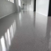 Peinture de sol PURCOAT OEM disponible, aspect marbre, résine époxy autolissante, sable coloré, haute brillance, application au truelle, usage intérieur