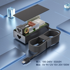 Fuente de Alimentación para Portátil de 100W PD con Carga Rápida de 20V 5A, Adaptador para Lenovo, Negro - Product Image 3