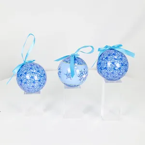 Hochwertige 75mm <span class=keywords><strong>Mini</strong></span>-Gedächtniskugel Porzellan-Ornament Papier-Hängedekoration Weihnachtsszene Fenster- und Baumdekoration - Product Image 4