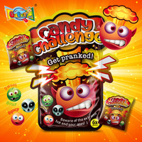 Dulces de moda al por mayor para YouTube: Caramelos crujientes y masticables de colores naturales con sabor picante y ácido, desafío de sabor, caramelos masticables tipo Skittles amarillos.