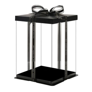 Wholesale 12 Inches Transparent Food Grade Plastic Cake <b>Box</b> <b>Clear</b> Packaging <b>Gift</b> <b>Box</b> UV Advantage Mini Square Shape Embossing - Product Image 2
