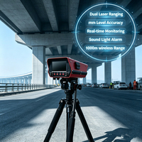 Moniteur de déplacement de pont maritime par laser, précision mm, IP66, sans fil, outil d'avertissement de déformation multipoint