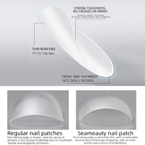 Kit d'ongles artificiels extra fins givrés à couverture complète, pré-polis, formes carrée, amande, cercueil, en gel acrylique, pour nail art DIY des doigts - Product Image 2