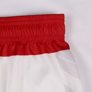 Sports red sublimation basketball clothing set white tank tops shape - Product Image 6