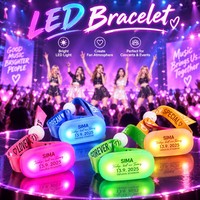 Bracelet LED Longstargift en gros OEM 433 MHz avec télécommande, éclairage multicolore pour stades, événements sportifs, et soutien des supporters