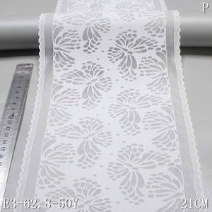 ידידותי לסביבה גבוהה ניילון סטרץ 'פרפר סטייל תחרה יוקרתי בד 21 ס "מ לבן רך למתוח תחרה אלסטי לקצץ - Product Image 3