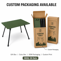 Table de pique-nique portable légère en aluminium pour le camping, la plage, les barbecues, la randonnée et les voyages, avec sac de transport