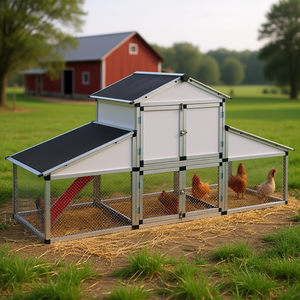 Gallinero de aluminio con corral y caja de nido, jaula para pollos de alta rigidez. - Product Image 2