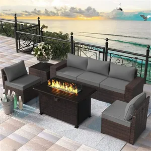 balkon terrasse café tisch und stuhl sitze gartenmöbel für draußen handgefertigtes rattan freizeit sofa-set