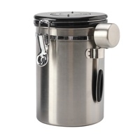 Luftdichter Edelstahl-Kaffeebohnenbehälter mit Schaufel, Datumsanzeige, CO2-Entlüftungsventilen, anpassbarer Farbe und Logo