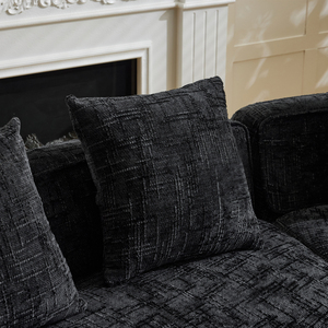 Sofá Esquinero Contemporáneo Irregular Curvo Ecológico de Tres Plazas, Tapizado en Textil Bouclé Acogedor con Relleno de Felpa - Product Image 5
