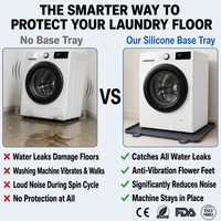 Tapis de protection pour lave-linge, bac de drainage, tapis en silicone antidérapant et anti-vibration