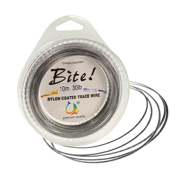 10M 7 Strands Nylon Coated Trace Wire Braided Steel Wire Leader Coating Fish Line Sea Fishing Rig Accessories 5LB-200LB