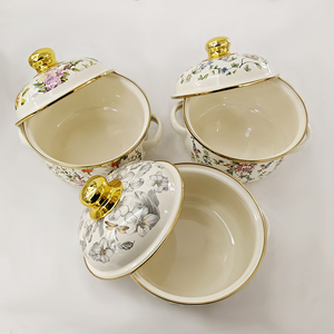 5 pièces émail casserole pleine fleurs émail couvercle or Grim vente chaude 16/18/<span class=keywords><strong>20</strong></span>/22/24 <span class=keywords><strong>cm</strong></span> 2024 nouveaux modèles - Product Image 6