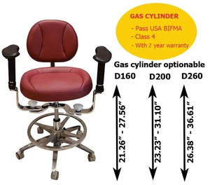 Chaise de médecin réglable en hauteur, tabouret dentaire en métal, plage de hauteur d'assise 560-700 mm, chaise pour ophtalmologie, chirurgie esthétique - Product Image 6