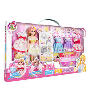 Children Gift Super Cool Plastic Fashion Dressing <strong>Doll</strong> Girl With Pretty Skirt - Product Image 3