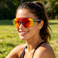 Nouvelles lunettes de soleil unisexes pour sports de plein air, course à pied, VTT, protection solaire, changement de couleur, UV400, sans monture