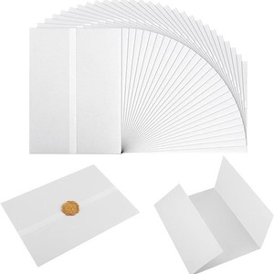 Pochette <span class=keywords><strong>en</strong></span> <span class=keywords><strong>papier</strong></span> vélin et glassine pliée pour cartes d'invitation personnalisées de Quinceañera, de mariage ou de vœux - Product Image 3