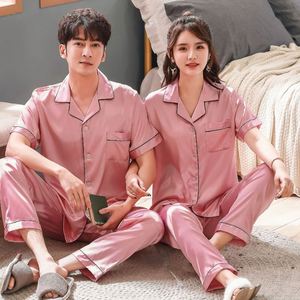 Ensemble de pyjama pour femmes en satin de soie artificielle, 2 pièces, été-automne, manches longues, pyjama pour femmes, pijamas pour femmes - Product Image 3