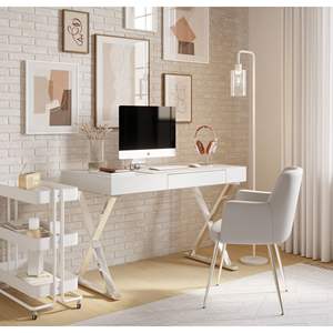 Bureau d'ordinateur blanc contemporain LumiSource DB Lustre - Product Image 6