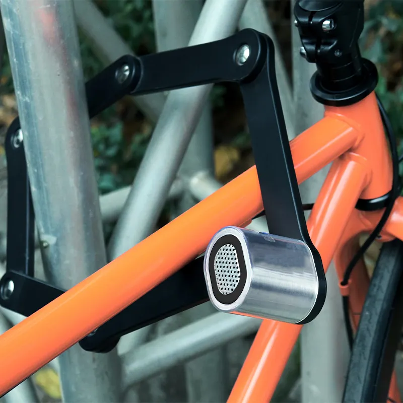 Morden Style New Bike Folding Lock Folding Bike Lock With Alarm Folding Parking Lock Steel Key