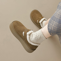 Chaussures d'hiver pour femmes à bout fermé, plateforme, avec boucle métallique, intérieur chaud, pour les trajets quotidiens, la rue et les occasions décontractées en extérieur