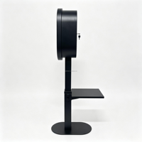 Machine de photomaton ovale noire avec anneau lumineux RGB, support tablette/appareil photo, construction métallique, capacité 15 personnes pour fêtes