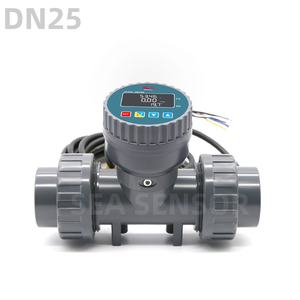 ZJLCD-DN25 große Durchfluss berechnung RS485 LCD DIGITAL FLOW METER PVC-Messgerät Säure beständigkeit UPVC-Durchfluss sensor 5% Genauigkeit 20-280l/min - Product Image 1