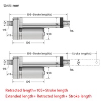 Vérin de levage mécanique à tige de poussée électrique 100N 200N 300N 1500N, vérin hydraulique DC, actionneur linéaire