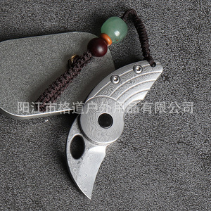 New VG-10 Damascus steel <b>key</b> knife unboxing Damascus folding knife - Product Image 3