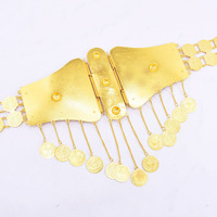 Chaîne de taille vintage en alliage métallique avec pendentif en forme de papillon doré, grand accessoire, bijoux du Moyen-Orient, Dubaï