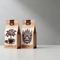 Groothandel Nieuw Ontwerp Op Maat Geprint Ritszakje 100g 250g 500g 1kg Platte Bodem Ecologisch Verantwoord Kraft Papier Thee Koffie Staande Pouch